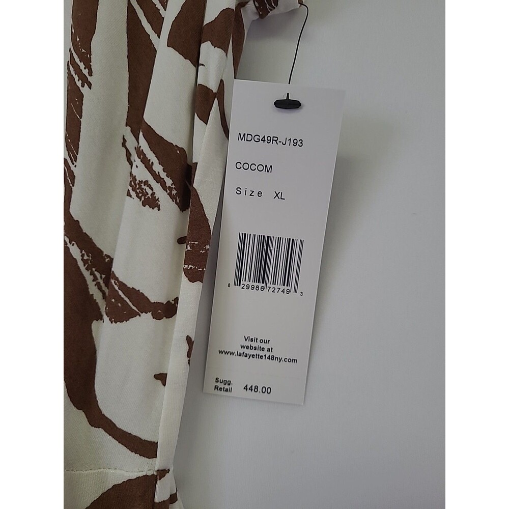 Lafayette 148 New York Zebra Print Cap Sleeve Dress w/ Gathered Side Tie XL NWT - Picture 3 of 7
